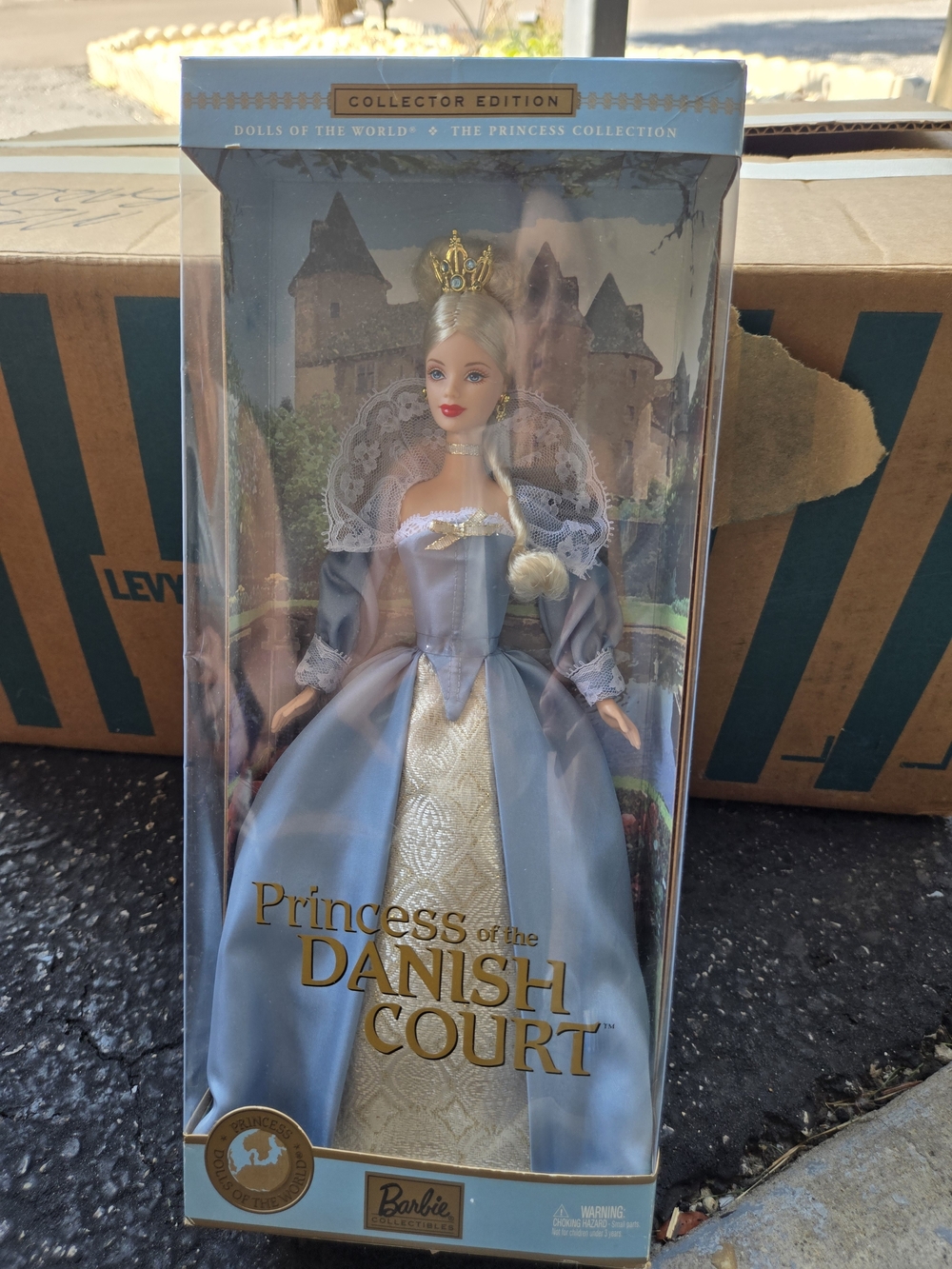 Barbie Princess of the Danish Court in Light Blue and Gold Gown